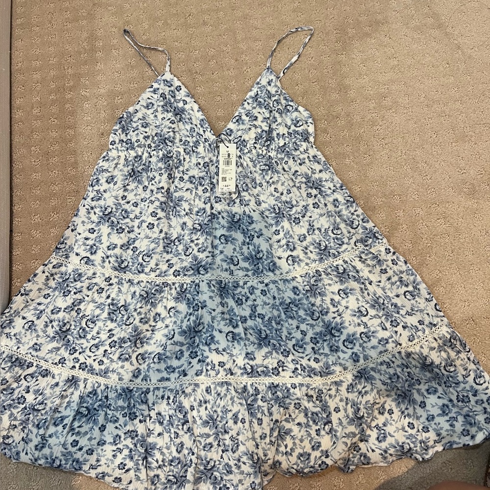 Garage floral blue and white dress